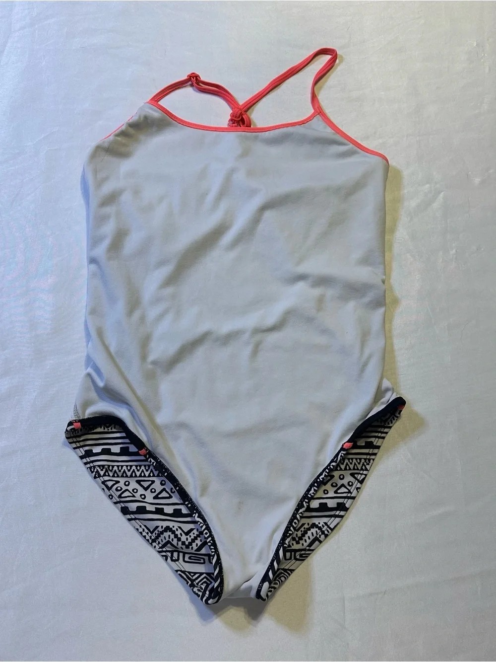 Justice black and white One-Piece Swimsuit with Hot Pink Logo